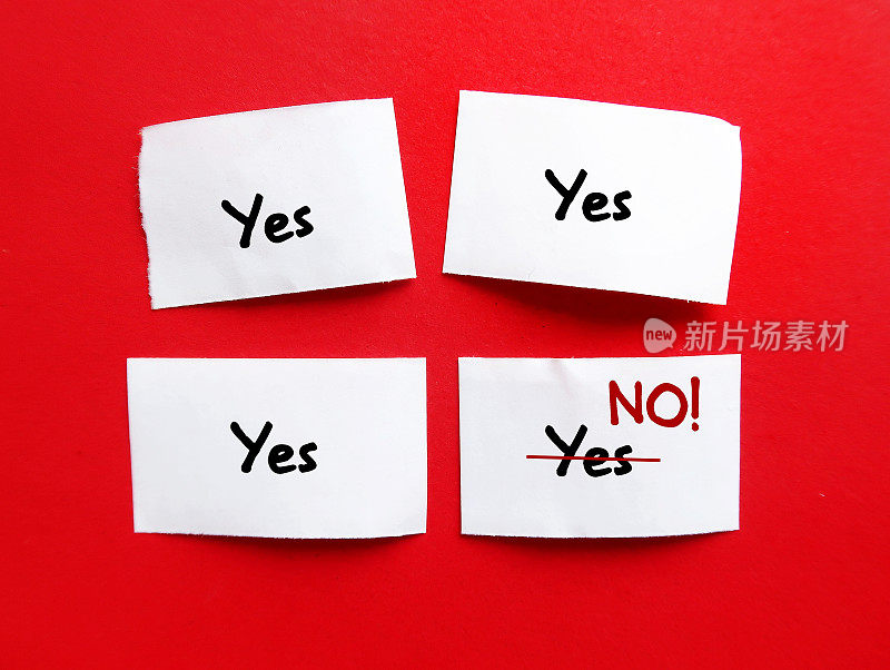 几张纸上写着“YES YES YES”，最后一张变成了“NO”，取悦他人的概念，尽量不要因为说“不”而感到内疚，没有必要对每件事都同意或说是